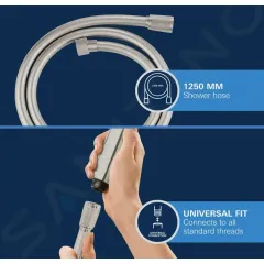 Grohe Silverflex sprchová hadice 125 cm, supersteel 28362DC0