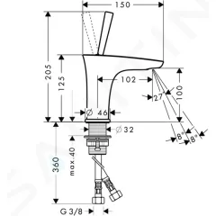 Hansgrohe Umyvadlová baterie s výpustí Push-Open, chrom 15075000