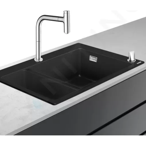 Hansgrohe Set dřezu a baterie C51-F635-09, grafitová černá/chrom 43220000