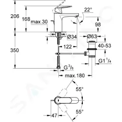 Grohe Umyvadlová baterie s výpustí, chrom 23325000