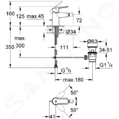 Grohe Páková  bidetová baterie, chrom 23338000
