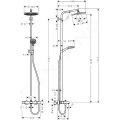 Hansgrohe Termostatická vanová baterie Showerpipe S 240, chrom 27320000