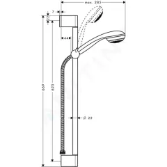 Hansgrohe Set sprchové hlavice, tyče a hadice, Green 6 l/min, chrom 27652000
