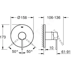 Grohe Sprchová baterie pod omítku, chrom 24057001