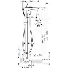 Hansgrohe Vanová baterie na podlahu, bílá/chrom 15473400