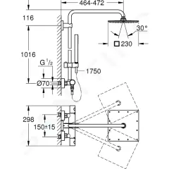Grohe Sprchový set 230 s termostatem, 1 proud, chrom 26187000