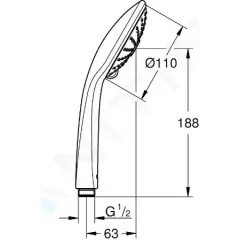 Grohe Sprchová hlavice Massage 110, 3 proudy, chrom 27239000