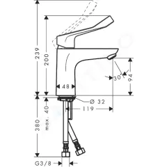 Hansgrohe Umyvadlová baterie, chrom 31915000