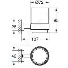 Grohe Sklenička s držákem, chrom 40755001