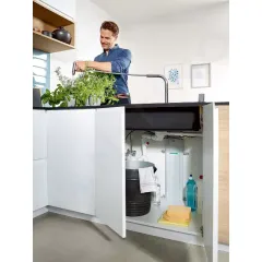 Hansgrohe Dřezová baterie M7120-H220 s výsuvnou sprškou, 2-otvorová instalace, sBOX, vzhled nerezu 73805800