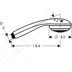 Hansgrohe Sprchová hlavice, 1 proud, chrom 28585000