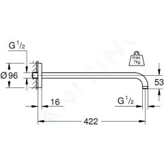 Grohe Sprchové rameno 42 cm, chrom 26146000
