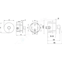 kielle Baterie pod omítku pro 1 spotřebič, s tělesem, matná černá 10215204