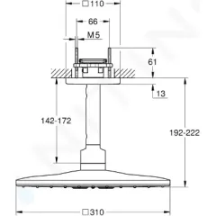 Grohe Hlavová sprcha 310, sprchové rameno 14 cm, 2 proudy, chrom 26481000