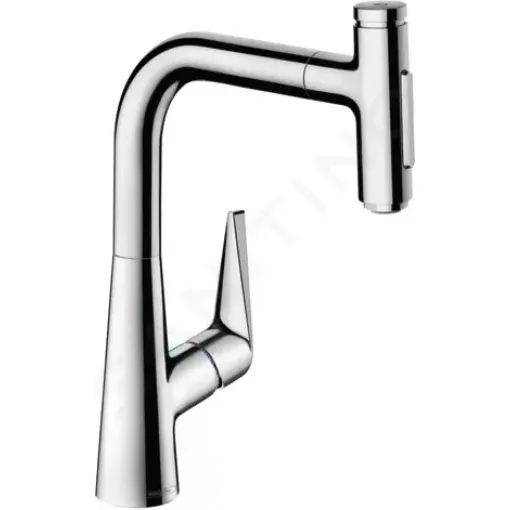 Hansgrohe Dřezová baterie M5117-H220 s výsuvnou sprškou, sBOX, chrom 73868000