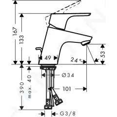 Hansgrohe Umyvadlová baterie s výpustí, chrom 31730000