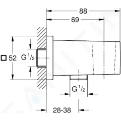 Grohe Nástěnné kolínko s držákem, chrom 26370000