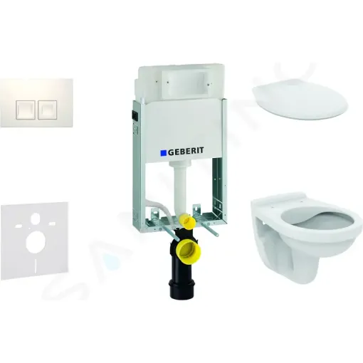 Geberit Set předstěnové instalace, klozet Alpha se sedátkem, tlačítko Delta35, alpská bílá 110.100.00.1 NR4