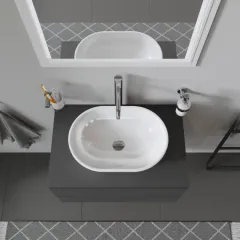 Duravit Umyvadlo na desku 50x35 cm, s přepadem, bez otvoru pro baterii, bílá 0335500000