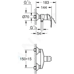 Grohe Páková sprchová baterie, chrom 33555002