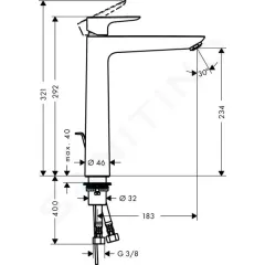 Hansgrohe Umyvadlová baterie s výpustí, chrom 71716000