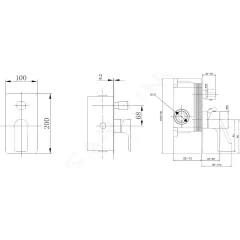 kielle Baterie pod omítku pro 2 spotřebiče, s tělesem, chrom 10318200