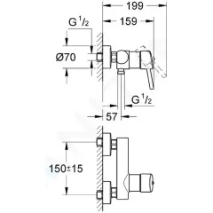 Grohe Páková sprchová baterie, chrom 32210001