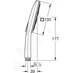 Grohe Sprchová hlavice 130 9,5 l/min, 3 proudy, supersteel 26582DC0