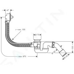Hansgrohe Odtoková a přepadová souprava pro speciální vany 58141180