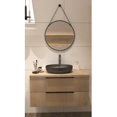 kielle Skříňka včetně desky pod umyvadlo 80x54x50 cm, s výřezem, karamel 50024801