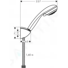 Hansgrohe Set sprchové hlavice, 2 proudy, držáku a hadice 1,6 m, chrom 27559000