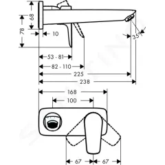 Hansgrohe Umyvadlová baterie pod omítku, chrom 71734000