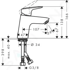 Hansgrohe Umyvadlová baterie, chrom 71071000