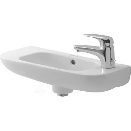 Duravit Umývátko 50x22 cm, s přepadem, s otvorem pro baterii vpravo, bílá 07065000082