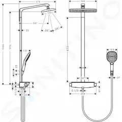 Hansgrohe Sprchový set s termostatem, 36 cm, bílá/chrom 27112400