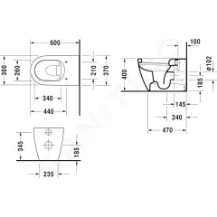 Duravit Stojící WC, bílá 2169090000