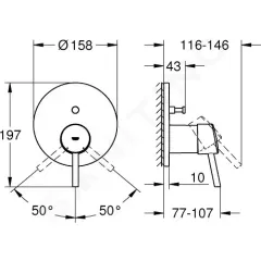 Grohe Baterie pod omítku pro 2 spotřebiče, chrom 24054001