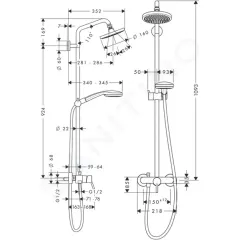 Hansgrohe Sprchový set Showerpipe s pákovou baterií, chrom 27154000