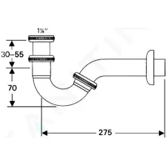 Hansgrohe Bidetový sifon, chrom 55237000
