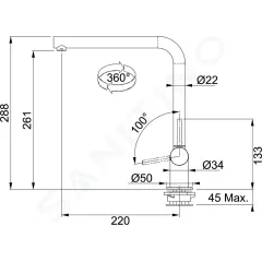 Franke Dřezová baterie FN 9311.031, sklopná pod okno, chrom 115.0263.158
