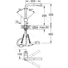 Grohe Dřezová baterie s výsuvnou sprškou, chrom 30274000