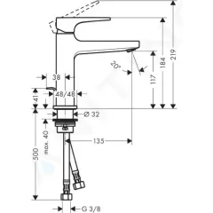Hansgrohe Umyvadlová baterie s výpustí, chrom 32506000