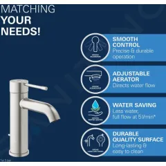 Grohe Páková umyvadlová baterie s výpustí, supersteel 23589DC1