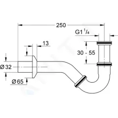 Grohe Bidetový sifon, chrom 28946000