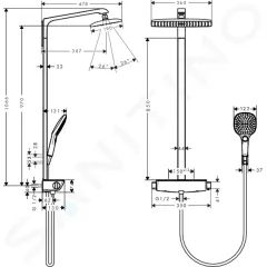 Hansgrohe Sprchový set Showerpipe 360 s termostatem, EcoSmart 9 l/min, chrom 27286000