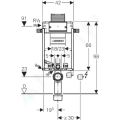 Geberit Předstěnová instalace pro závěsné WC, výška 98 cm 110.010.00.1