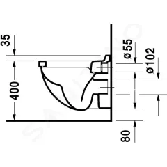 Duravit Závěsné WC, bílá 2202090000