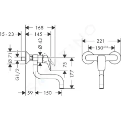 Hansgrohe Dřezová baterie, chrom 71836000