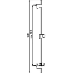 Hansa Sprchová tyč 92 cm, chrom 44700300