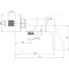 kielle Páková sprchová baterie, gun metal 10218103